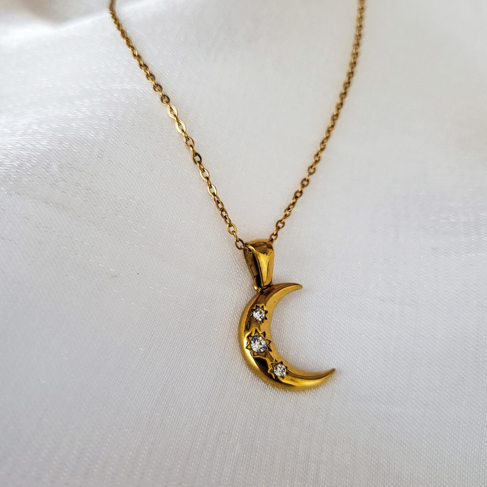 Gold Crescent Moon Necklace